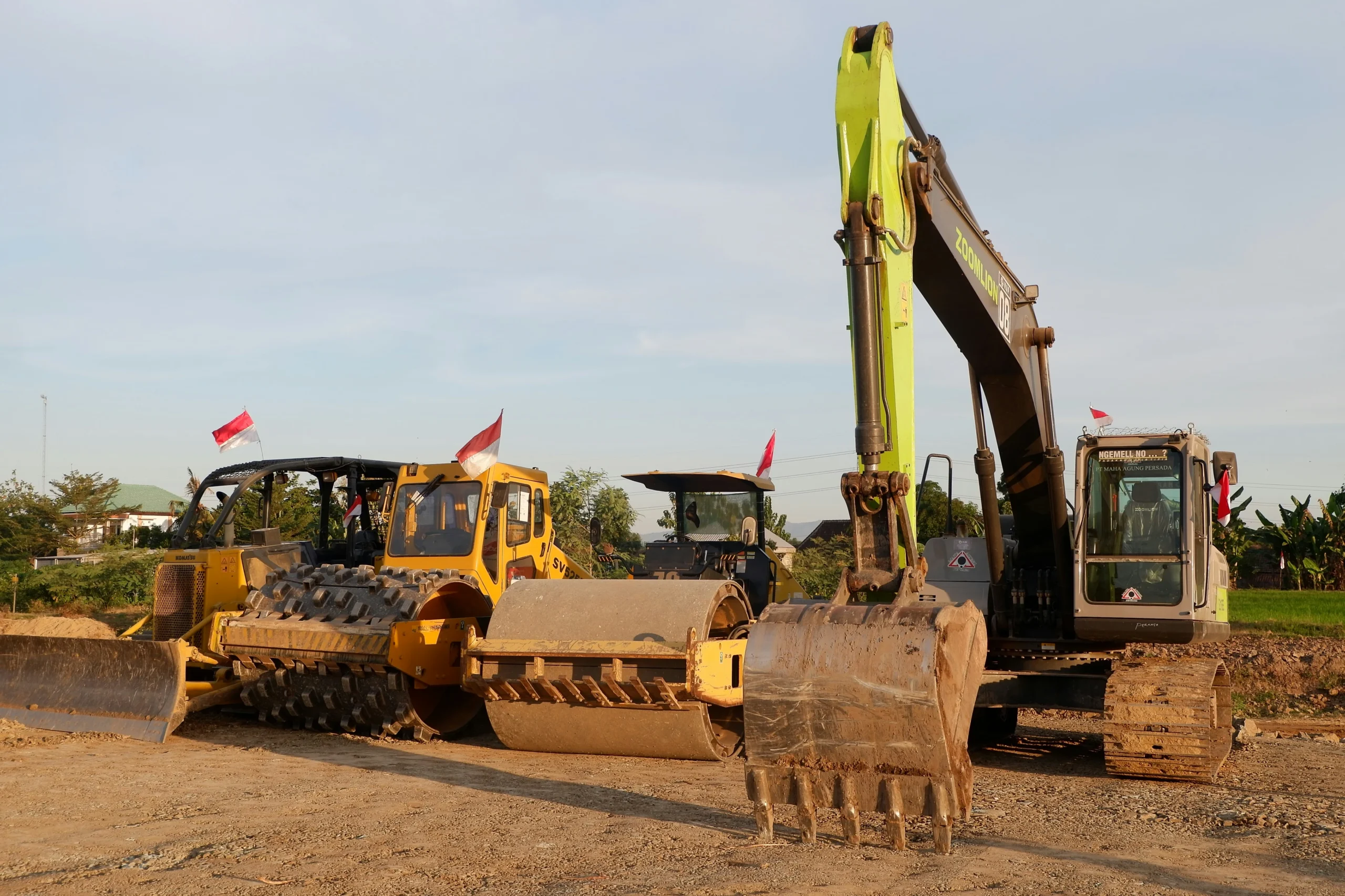 heavy machinery on construction site