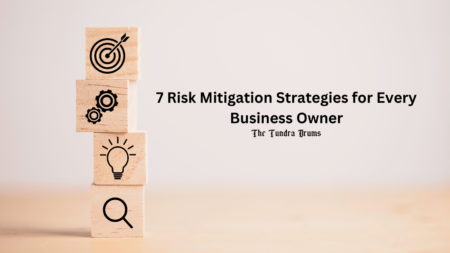 Wooden blocks placed on the right side with the text risk mitigation strategies
