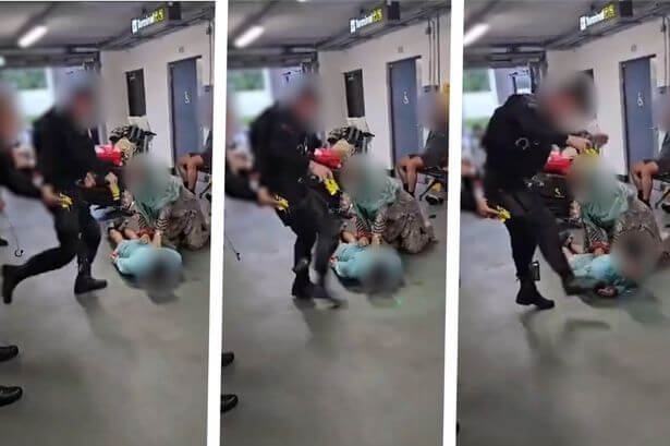 Police officer suspended after violent airport arrest video