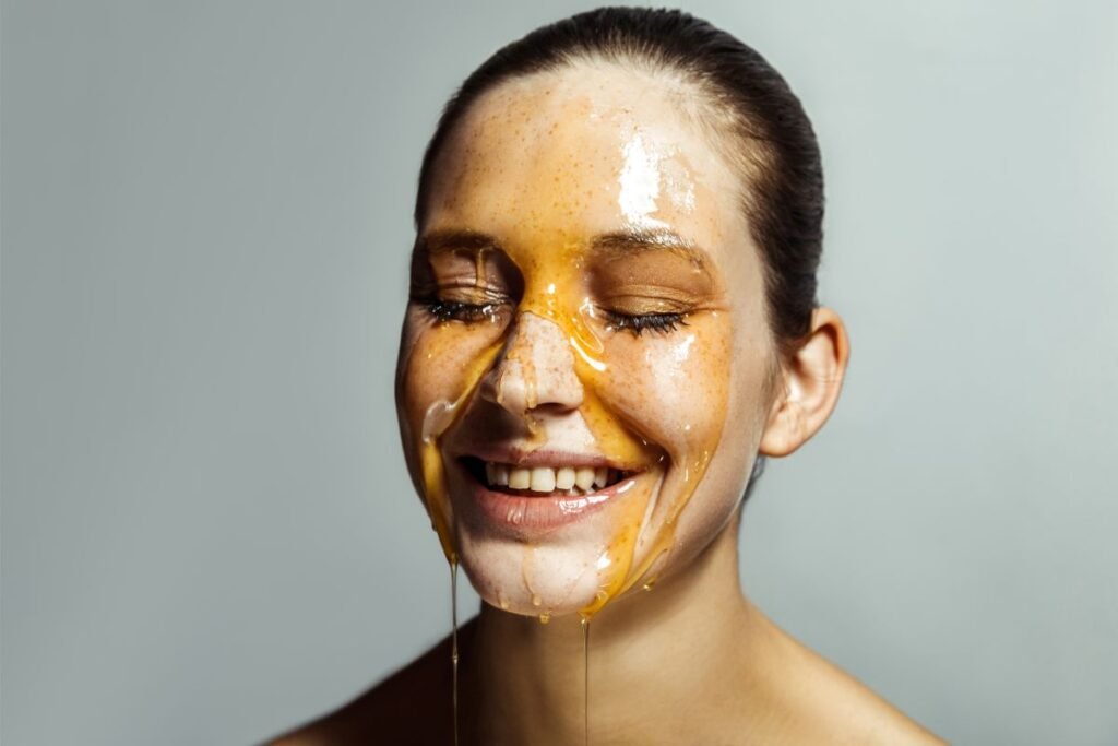 Woman with Honey on her Face