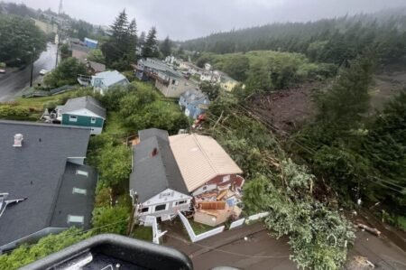 Aftermath of the landslide in Alaska Ketchikan