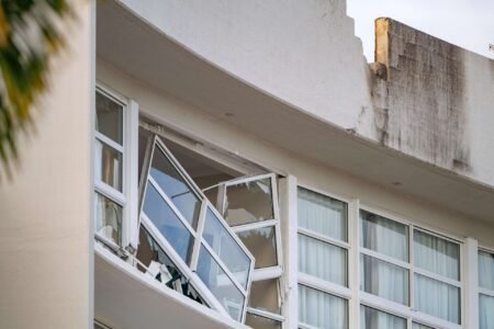 Aftermath of a helicopter crashing into a hotel rooftop in Australia