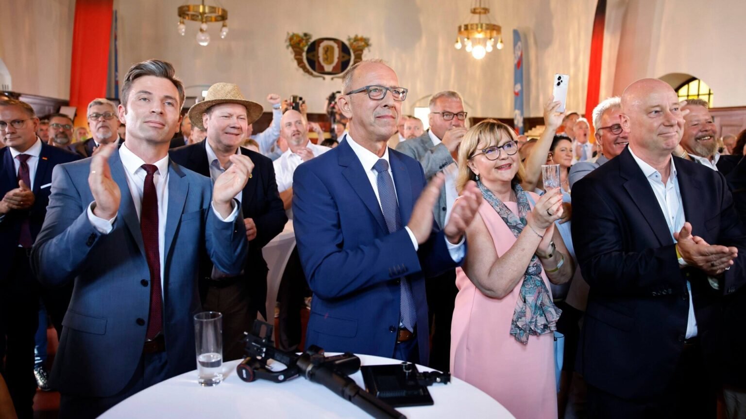 AfD supporters gathered for the results