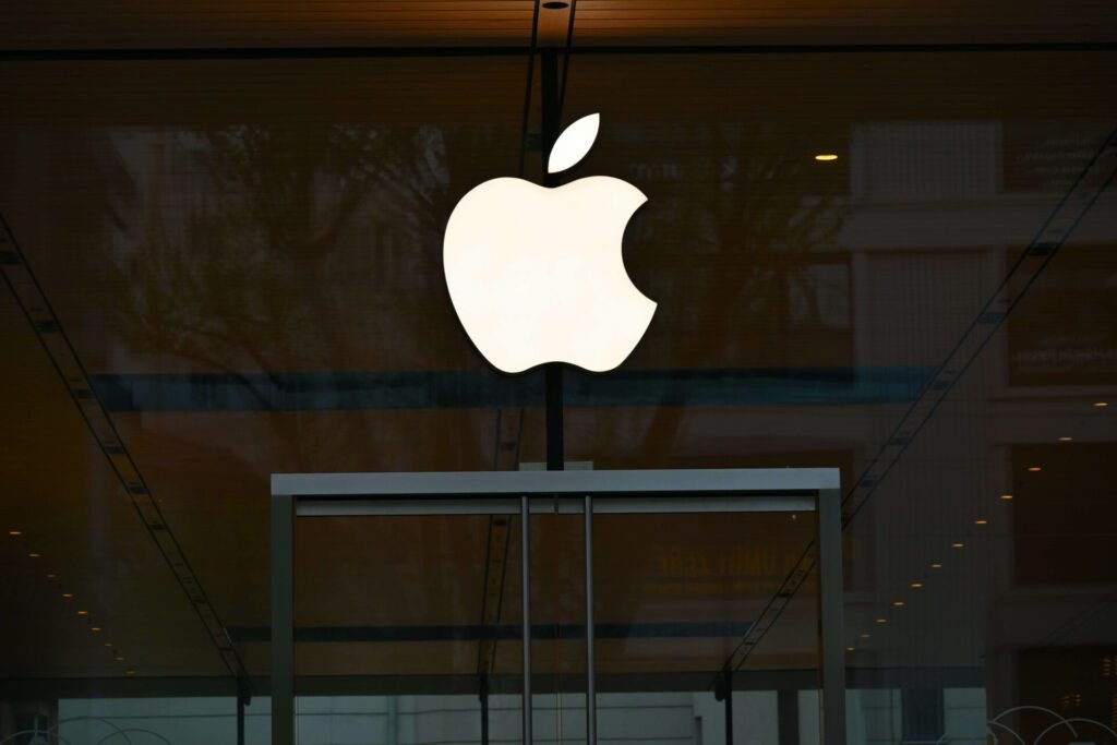 Apple Logo on a Glass Wall