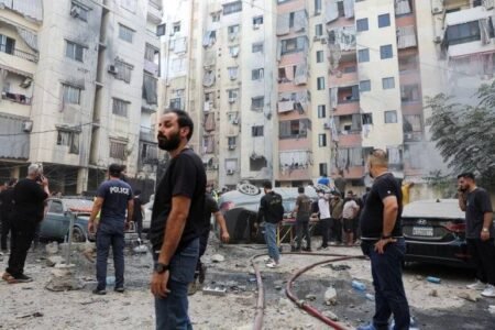 Aftermath of Israeli airstrike in Beirut