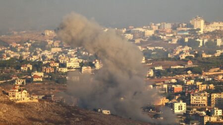 Aftermath of an Israeli air strike in northern Lebanon.