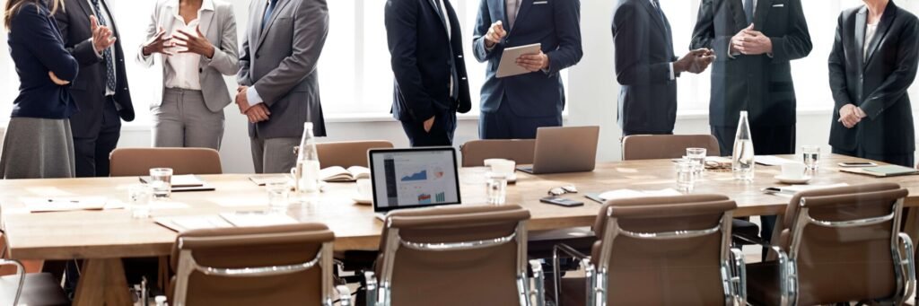 A group meeting in a meeting room.