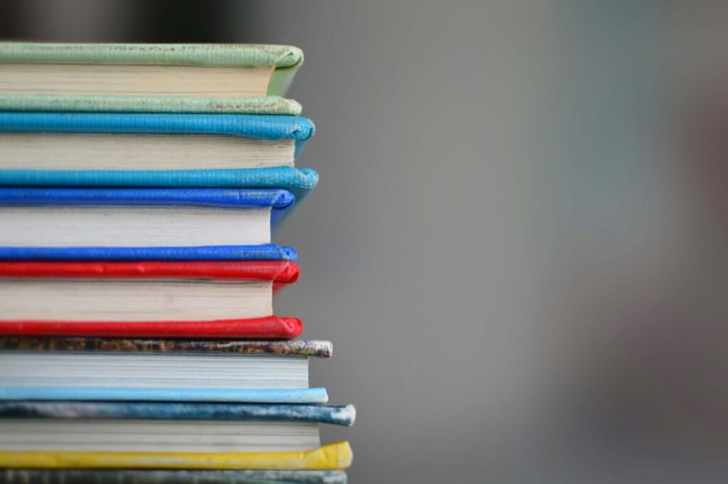 A stack of books.