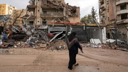 Aftermath of the Israel-Hezbollah conflict in Lebanon.