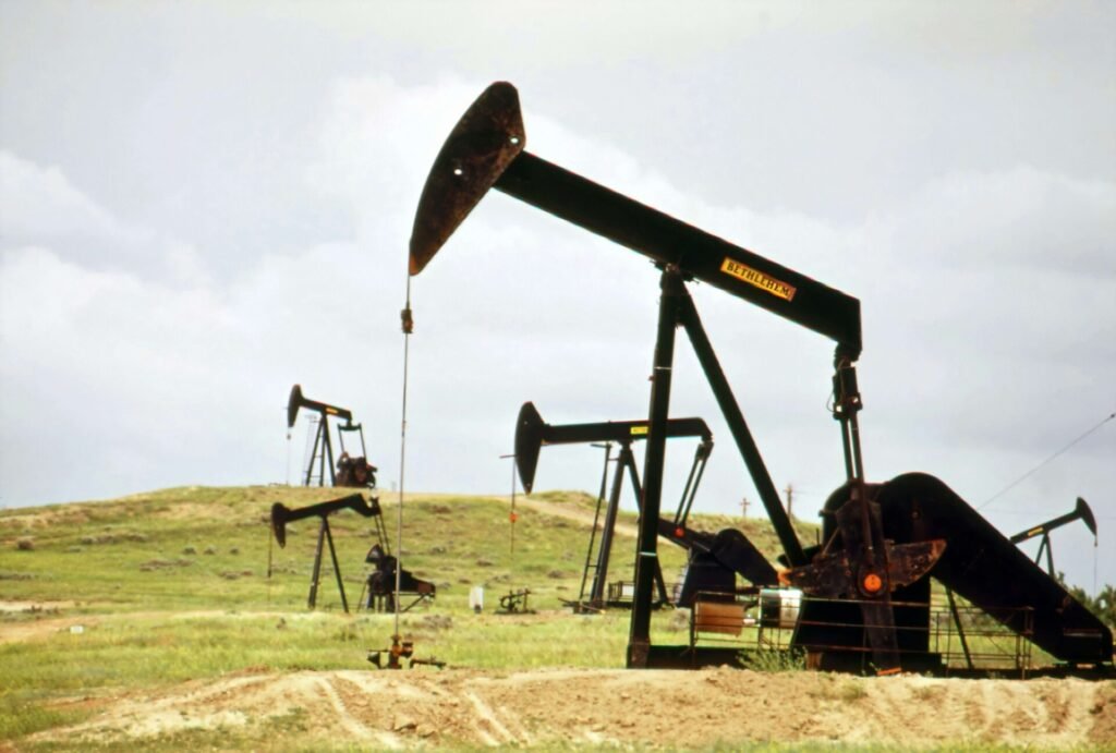 Oil being drilled out of the ground