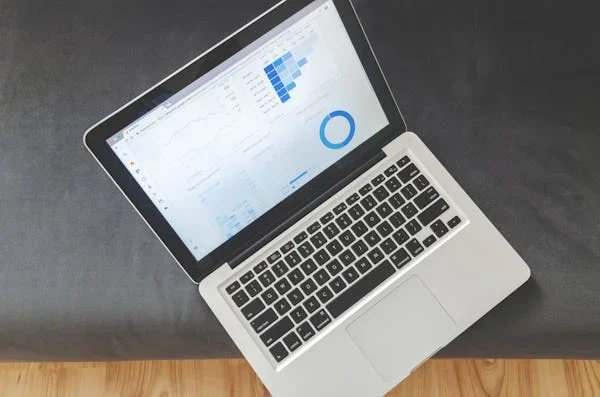 Streamlining Small Business Operations with Payroll Software a laptop showing graphs
