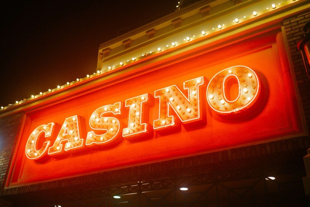 A casino sign.