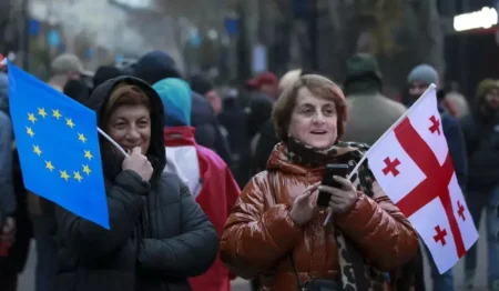 Georgian police crack down on Pro EU protests.