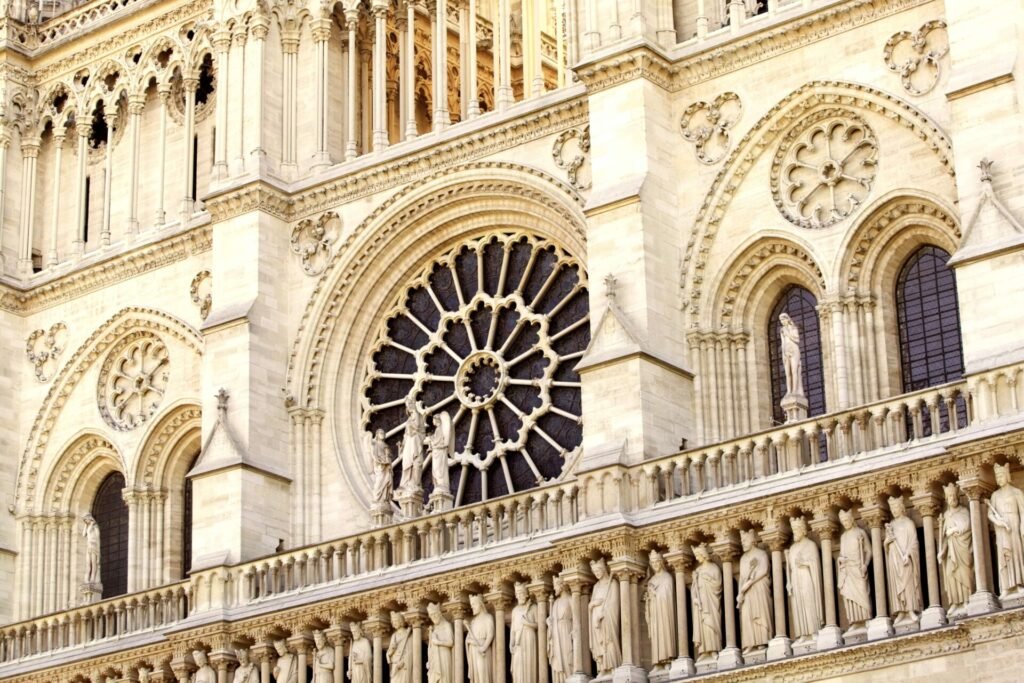 A closeup of Notre Dame.