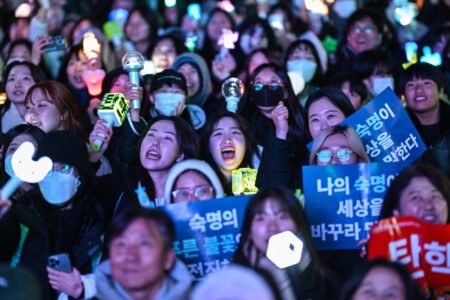 Protesters in South Korea.