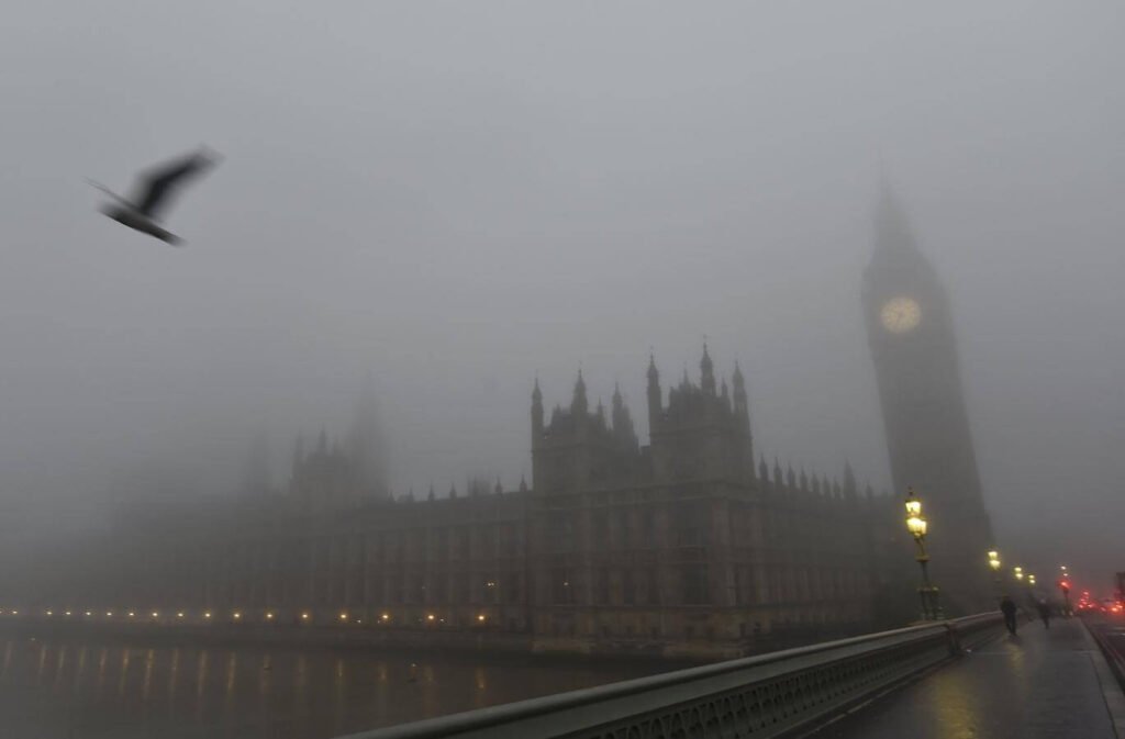 UK fog disruptions hit air travel hard today.