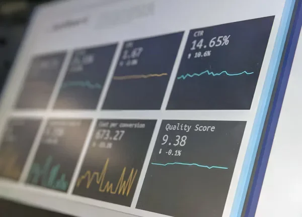 How Small Businesses Can Benefit from Flexible Business Banking Solutions desktop screen showing graphs