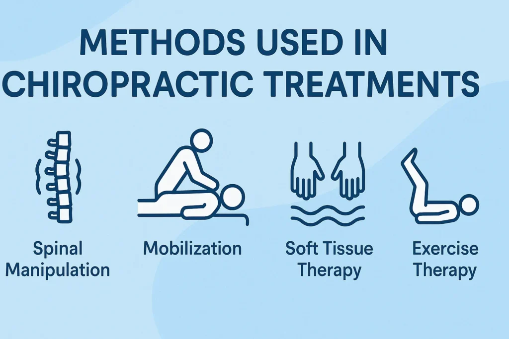 Infographic of different methods used in chiropractic treatment
