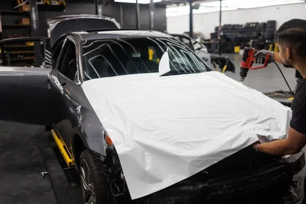The Art and Science of Vinyl Car Wrapping: Tips, Techniques, and Trends man holding white sheet