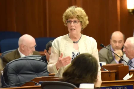 Rep. Gabrielle LeDoux addresses the Alaska House of Representative.