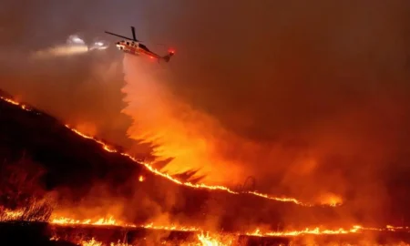 Multiple fires rage around the Los Angeles.