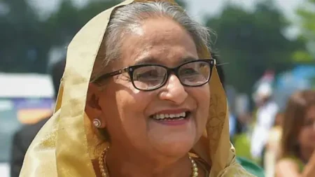 Ex-Prime Minister of Bangladesh Sheikh Hasina.