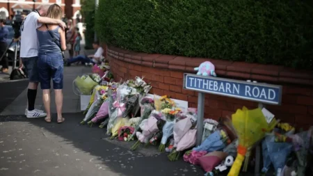 Tributes to the victims of Southport knife attack.