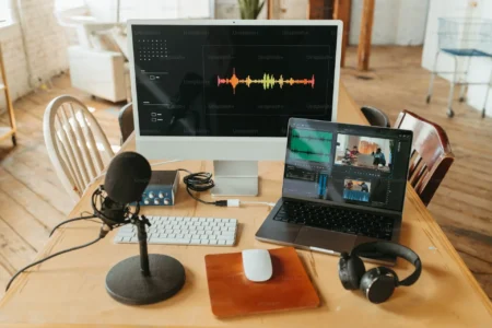 laptop computer on desk