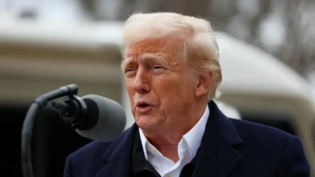 Trump’s Tariffs Trigger Market Plunge as Global Stock Tumble US President Donald Trump.