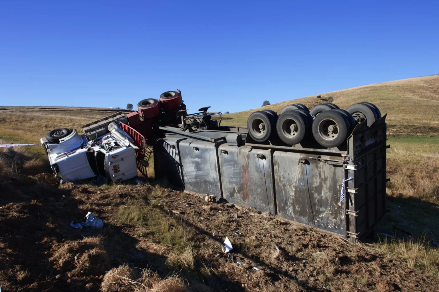 blue truck accident