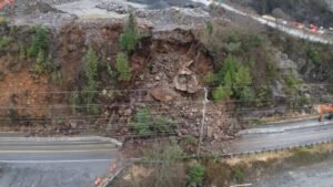 North Tongass highway landslide response efforts underway.