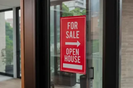 Red poster of FOR SALE