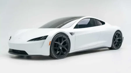 Tesla Faces 49% Sales Decline in Europe Amid Rising EV Competition  A white tesla.