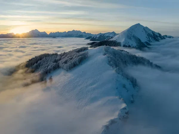 a mountain covered in snow