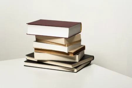A stack of books.