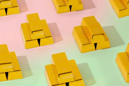 Stack of gold bars.
