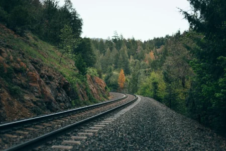 A railway track. m