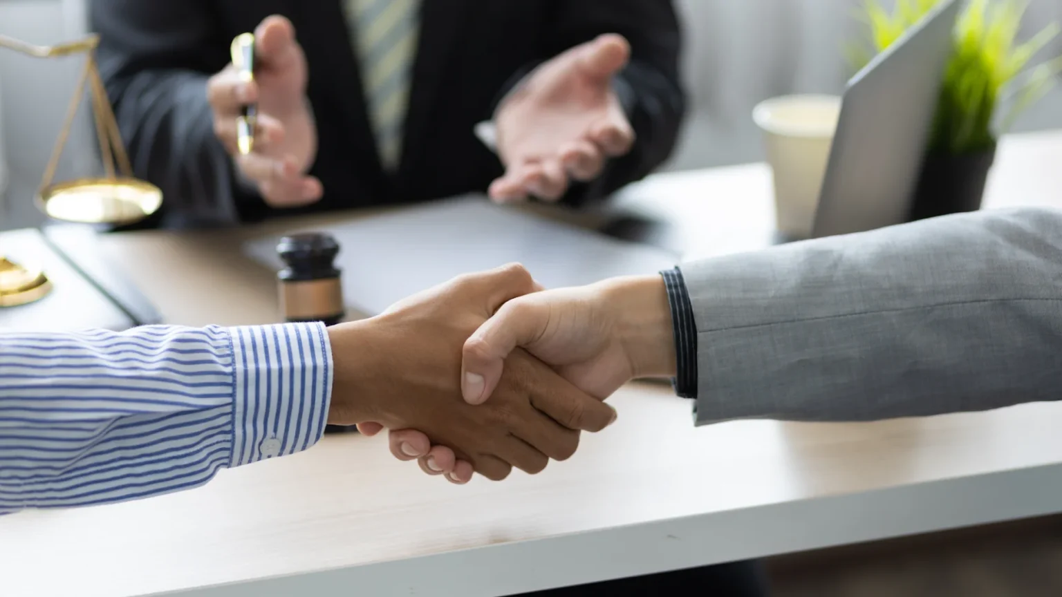 Two persons are shaking hands