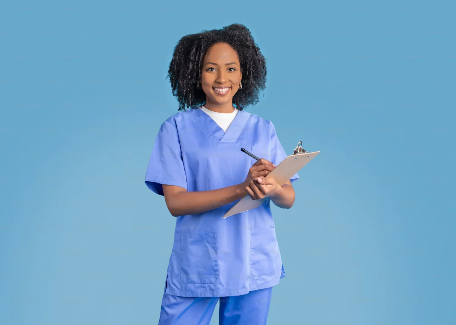 young nurse taking notes