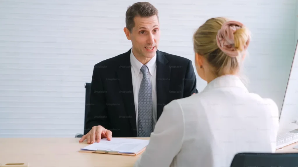 man and women talking with each other