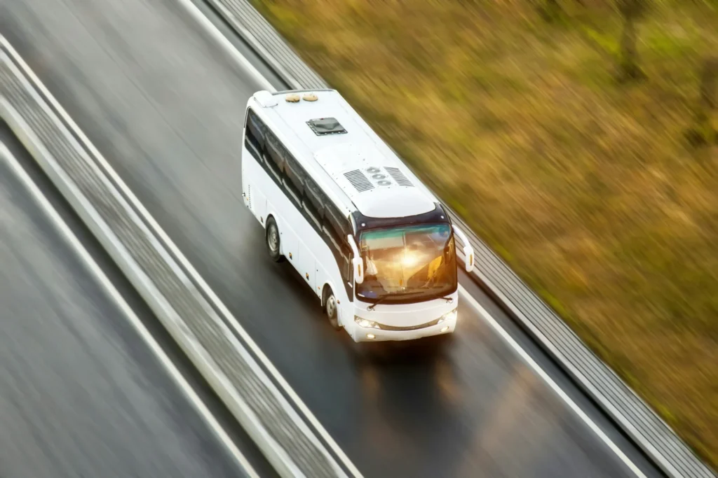 A bus on the road.