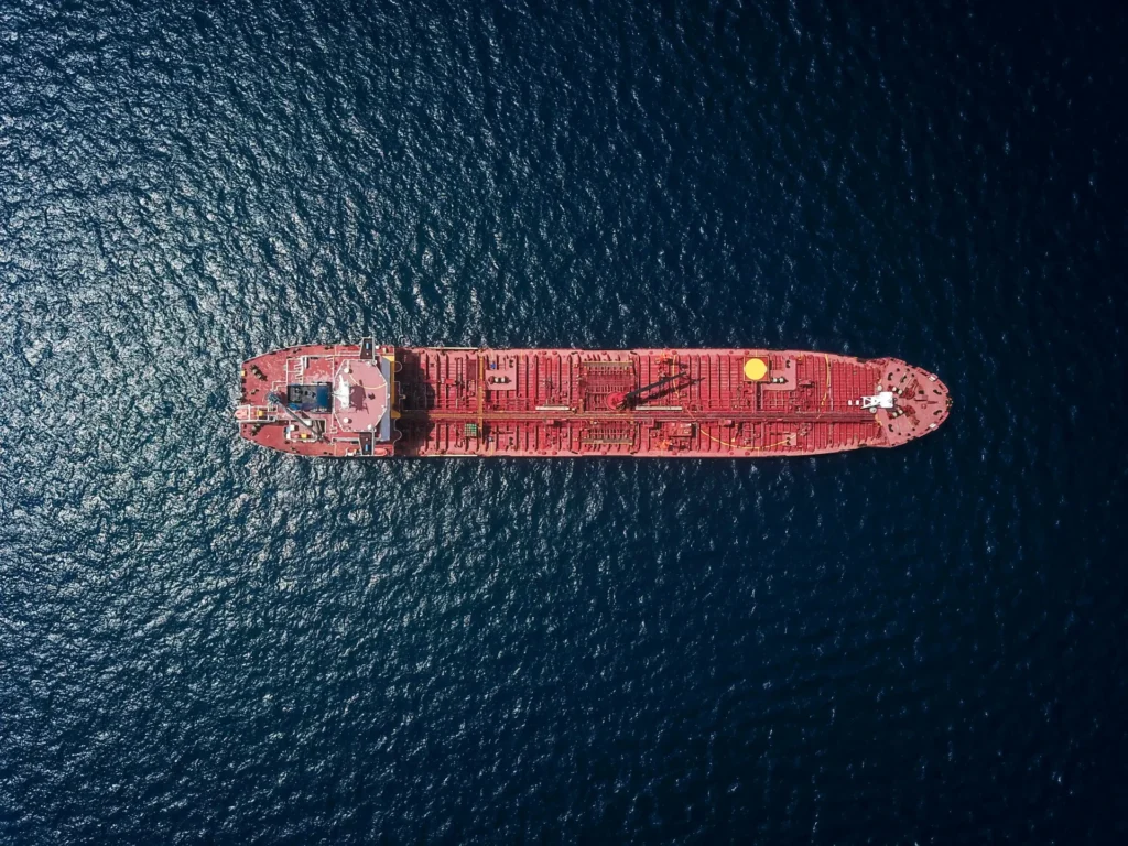 A cargo ship.