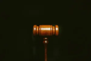 A wooden gavel.