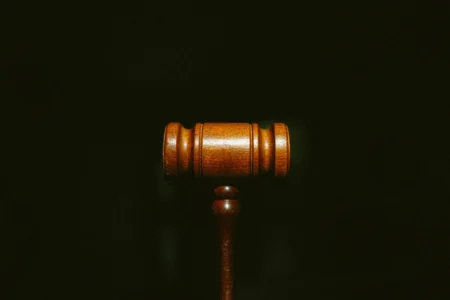 A wooden gavel.