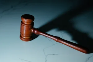 A wooden gavel.