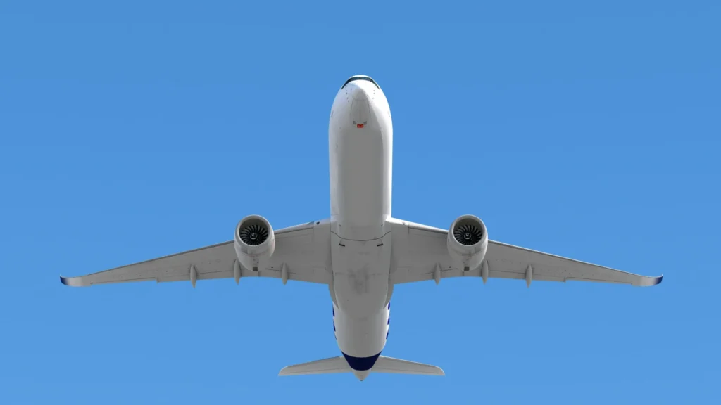 An airplane in the sky