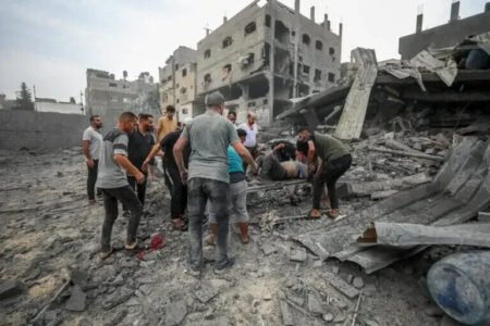 Aftermath of an airstrike in Gaza