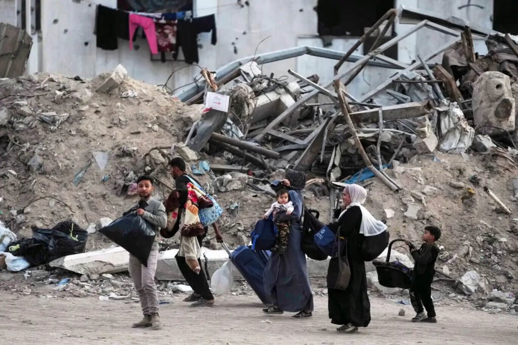 Displaced people in Gaza.