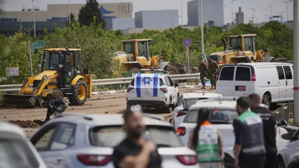 Missile Strike Near Ben Gurion Airport in Israel.