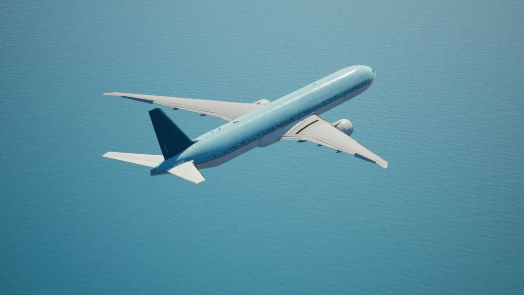 A Plane in the sky.